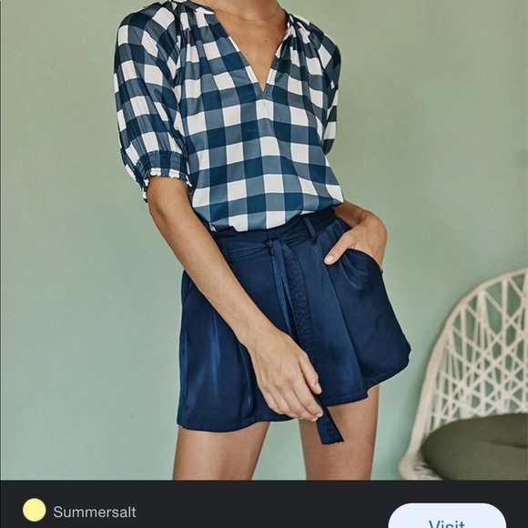 Summersalt The Silky Paper Bag Short in deep sea - Picture 2 of 4